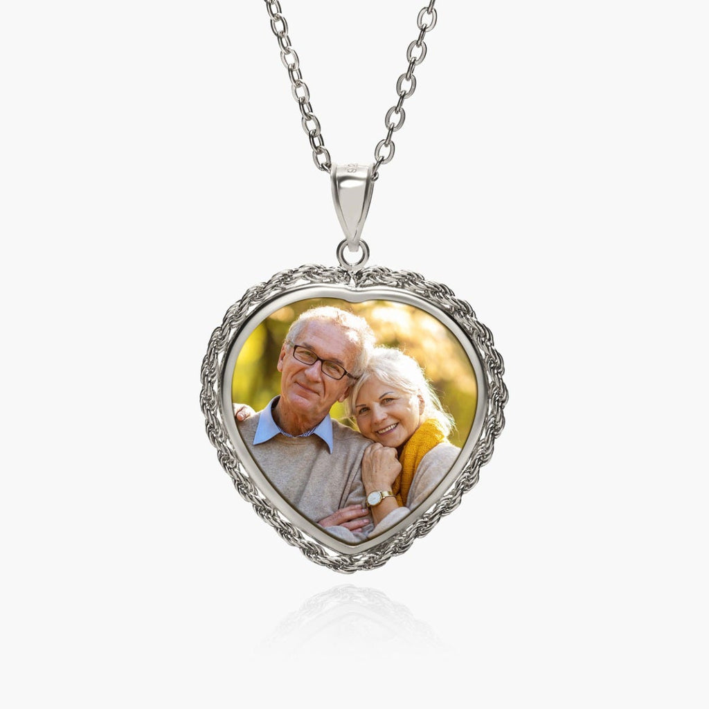 Heart with Rope Frame Photo Pendant