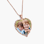 Small Scalloped Heart Photo Pendant