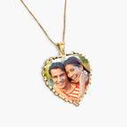 Small Scalloped Heart Photo Pendant