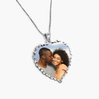 Small Scalloped Heart Photo Pendant