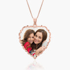 Small Scalloped Heart Photo Pendant