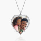 Small Scalloped Heart Photo Pendant