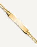 Custom Engraved 14K Gold Children's Figaro Link ID Bracelet