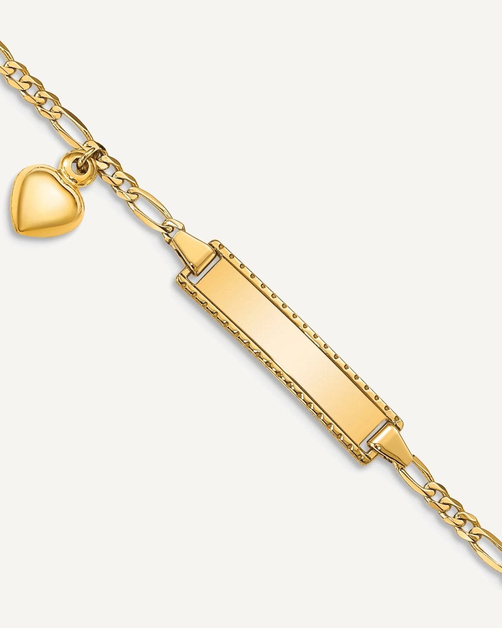Custom Engraved 14k Gold Children's Heart Charm ID Bracelet ...