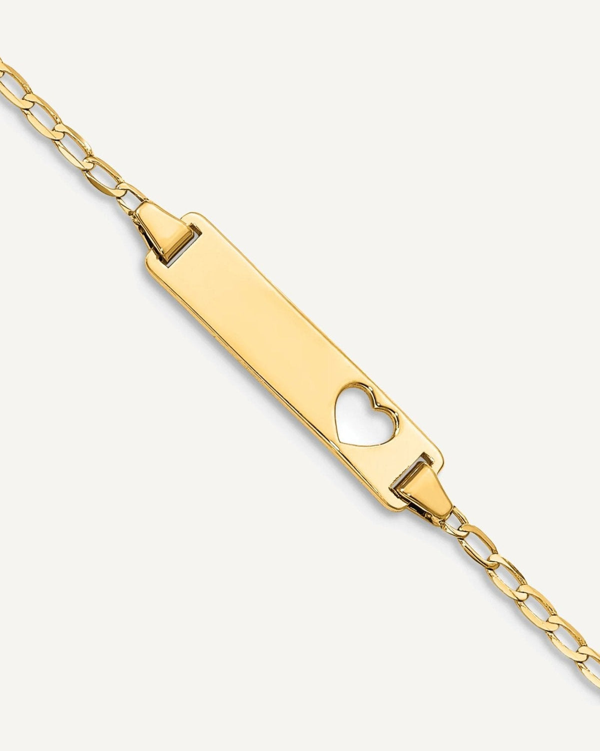 Custom Engraved 14K Gold Children's Heart Cutout ID Bracelet
