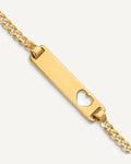 Custom Engraved 14K Gold Children's Heart Cutout ID Bracelet