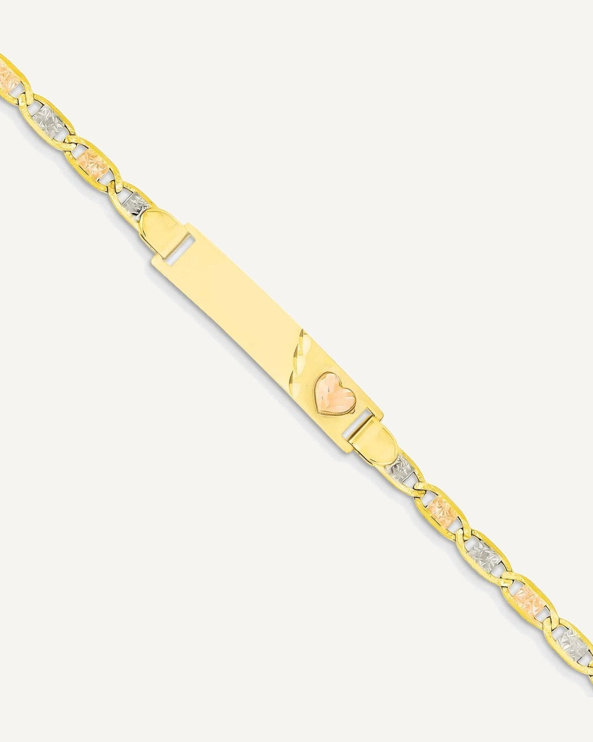 Custom Engraved 14K Gold Children's Heart ID Bracelet