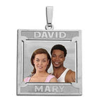 Square Shaped Pendant with 2 Names