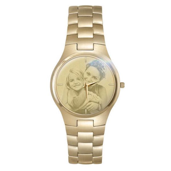 Men's Custom Swiss Quartzline Photo Laser Watch