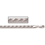 Sterling Silver 4.25mm Diamond Cut Rope Chain