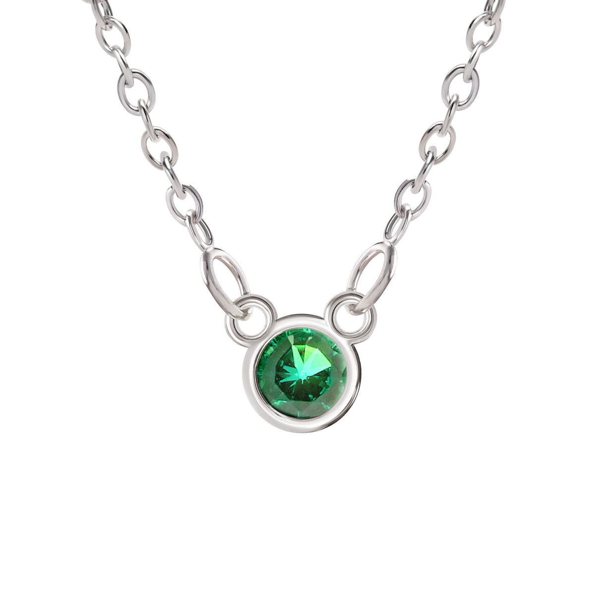 Circle Shaped Mothers Birthstone Necklace