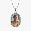 Double Bezel Border Oval Photo Pendant