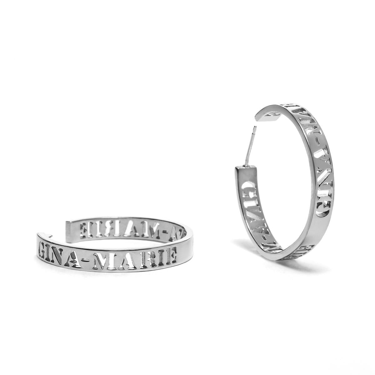 Custom Cut-Out Name Hoop Earrings