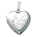 14K White Gold I Love You Heart Photo Locket