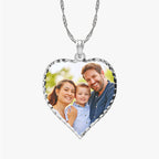 Heart Photo Pendant with Diamond Cut Edge