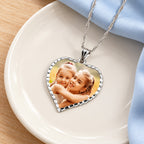 Heart Photo Pendant with Diamond Cut Edge - lifestyle