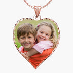 Heart Photo Pendant/Charm with Diamond Cut Edge