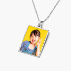 Petite Rectangle Photo Pendant with Diamond Cut Edge