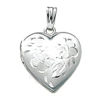 14K White Gold Small Heart Locket