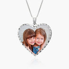 Modern Heart Photo Pendant with Diamond Cut Edge