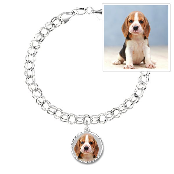 Photo Charm Bracelet with Round Charm