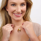 Petite Rectangle Photo Pendant with Diamond Cut Edge