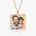 Square Pendant With Diamond Cut Edge Photo Charm