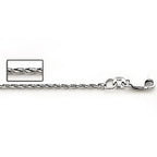 14K White Gold 1.6mm Parrisan Wheat Chain