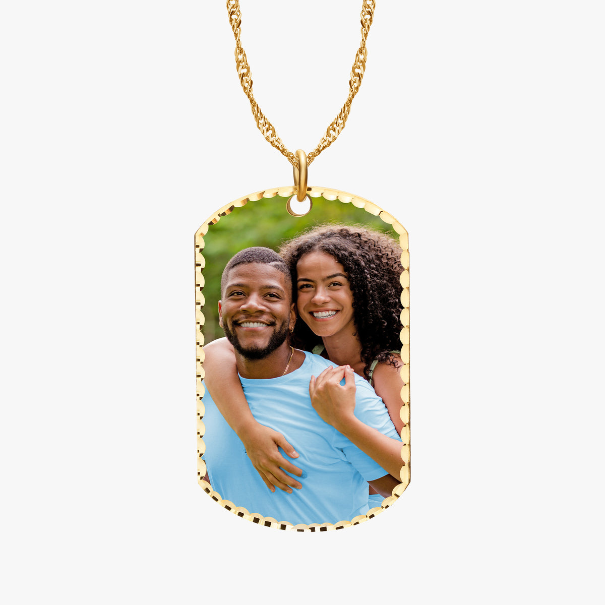 Photo Engraved Dog Tag Pendant