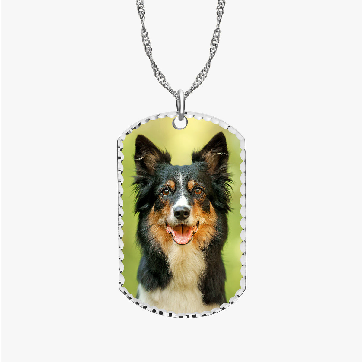 Photo Engraved Dog Tag Pendant