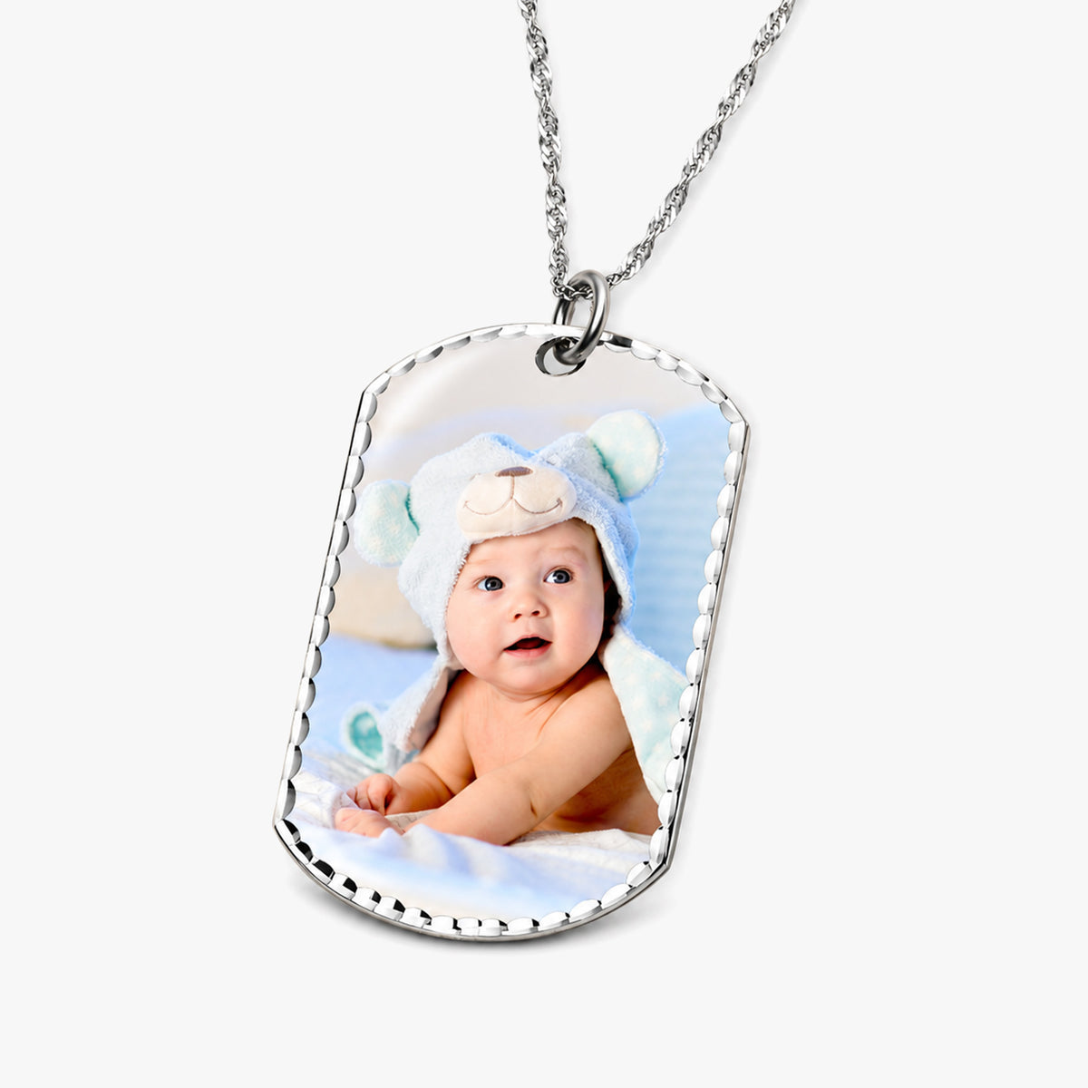 Photo Engraved Dog Tag Pendant