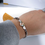 Stainless Steel Photo Engraved Heart Bangle Bracelet