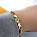 Stainless Steel Photo Engraved Heart Bangle Bracelet