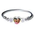 Stainless Steel Photo Engraved Heart Bangle Bracelet