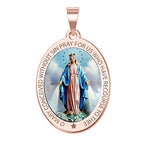 Miraculous Medal Color Oval Pendant