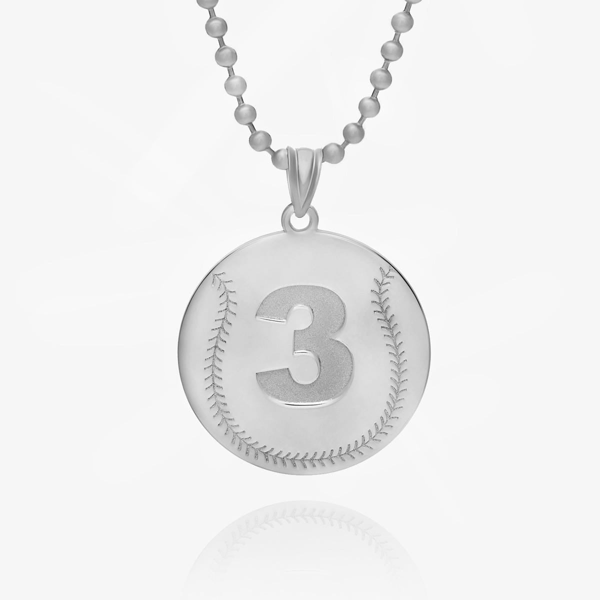 Custom Baseball Pendant with Number