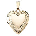 Solid 14K Yellow Gold Small Heart Photo Locket