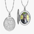 Floral Oval Photo Locket