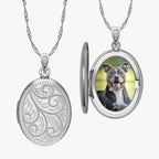 Floral Oval Photo Locket