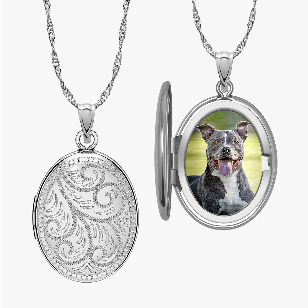 Floral Oval Photo Locket