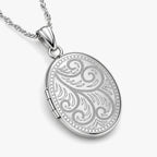 Floral Oval Photo Locket