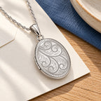 Floral Oval Photo Locket - lifestyle