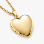 Solid 14K Yellow Gold Heart Photo Locket