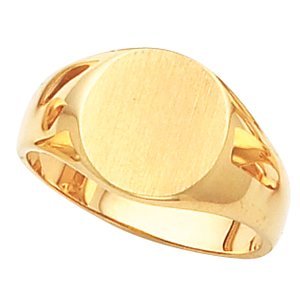 Men's Round Signet Ring