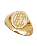 Men's Round Hollow Signet Ring