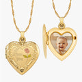 Solid 14K Yellow Gold I Love You Heart Photo Locket
