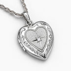 Small Diamond Heart Photo Locket