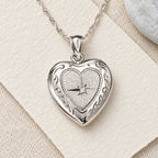 Small Diamond Heart Photo Locket - lifestyle