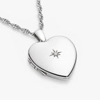 Diamond Heavy Weight Heart Photo Locket