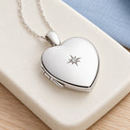 Diamond Heavy Weight Heart Photo Locket - lifestyle